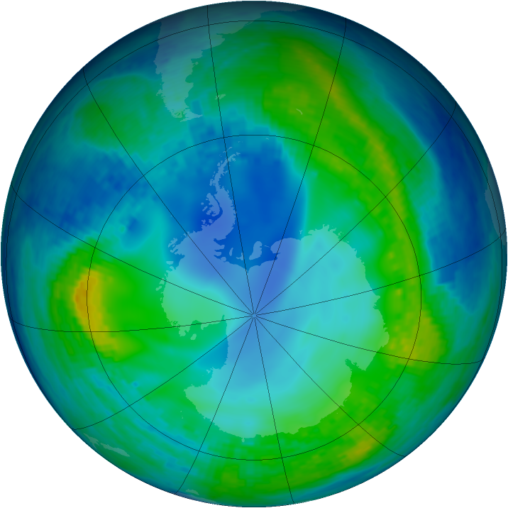 Antarctic ozone map for 18 May 2004